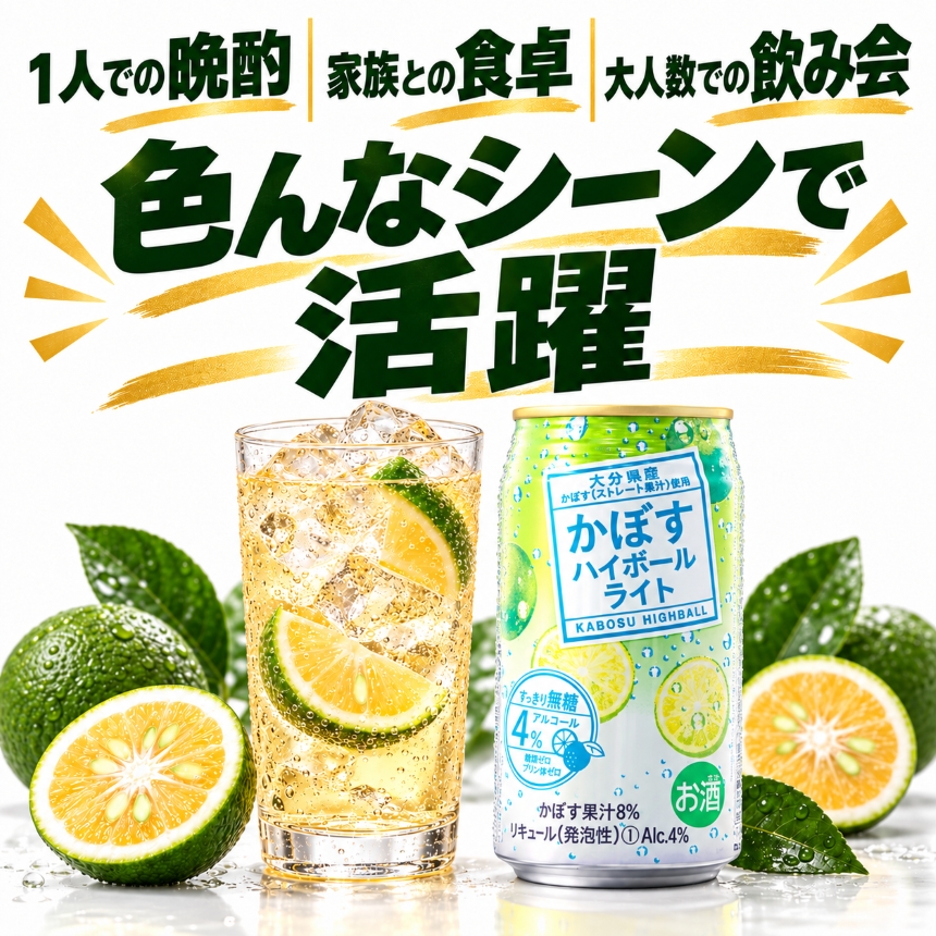 【選べる発送回数(単品 / 3回 / 6回 / 12回)】かぼすハイボールライト4% 340ml×24本